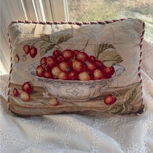 Decorative Pillow with Cherry Design